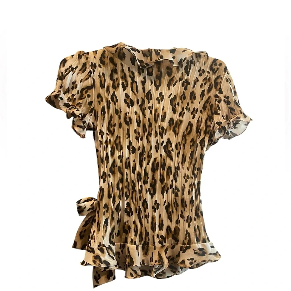Allison Taylor Leopard Print Ruffle Blouse - Picture 2 of 2